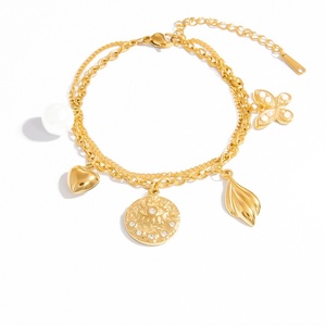 Women's Luxury Stainless Steel <b>Charm</b> Bracelet Trendy 18k Gold Plated Non-Fading Pendant Jewelry Gift Wholesale - Product Image 5