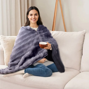 <span class=keywords><strong>Couverture</strong></span> <span class=keywords><strong>Chauffante</strong></span> Électrique Créative Lavable pour Usage Domestique Hivernal, Châle Chauffant en Polaire USB Portable avec Fil Chauffant et Contrôle Tactile - Product Image 2