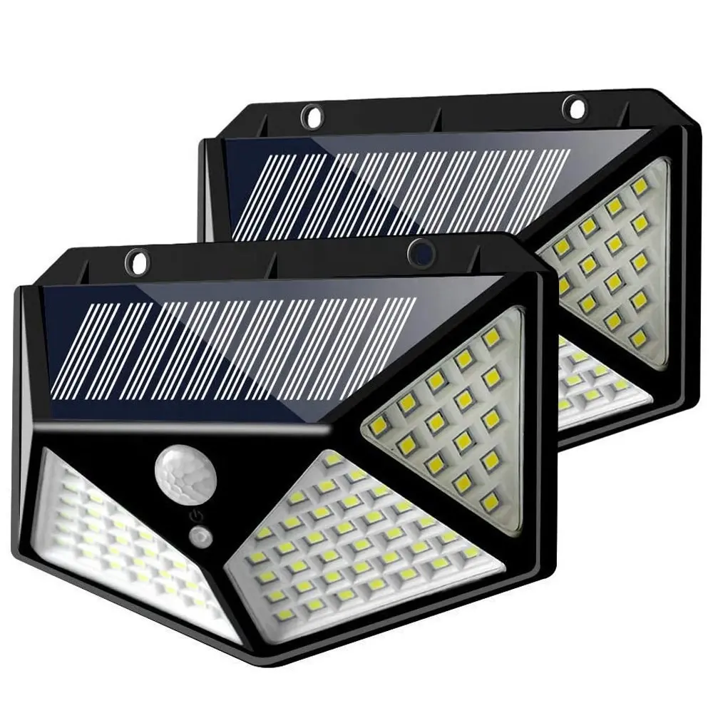 Outdoor Waterproof PIR 100led IP65 Solar Power LED Wall Light Lamps With Motion sensor For Garden