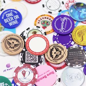 Jetons vierges en plastique de 39 mm avec logo personnalisé imprimé pour jeux, jetons de poker, jetons de chariot de courses - Product Image 2