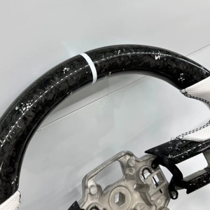 Volante de Coche de Fibra de Carbono Forjada con Cuero Blanco para <span class=keywords><strong>Ford</strong></span> <span class=keywords><strong>Mustang</strong></span> 2015-2017 <span class=keywords><strong>Mustang</strong></span> EcoBoost GT <span class=keywords><strong>Shelby</strong></span> GT350 GT350R 2.3L 5.0L - Product Image 2