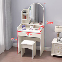 Coiffeuse moderne miroirée avec tabouret, populaire pour salle de bain, couloir, hôpital, buanderie