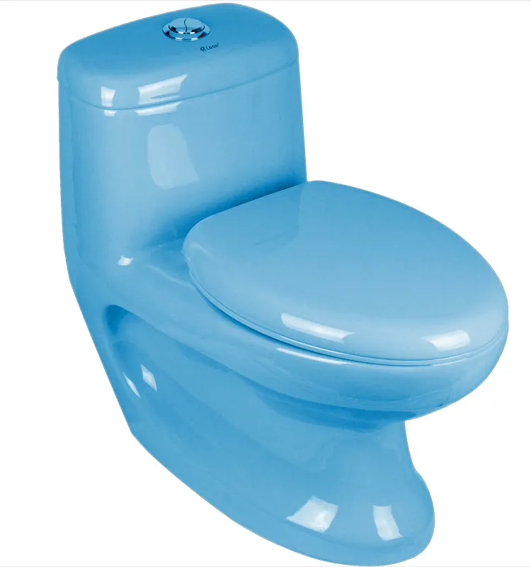 Hot sale colored sanitary wares washdown flushing green and sky blue color toilet