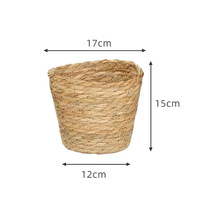Panier à fleurs artisanal en paille tressée de Shandong, couvre-bouquet, ornement décoratif de table, en rotin tressé pour plantes vertes
