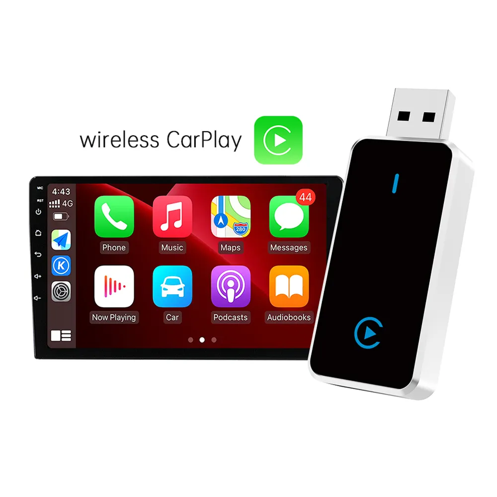 Kablosuz CarPlay adaptörü araba Mini AI kutusu araba USB Apple CarPlay Android araba kutusu AI kutusu tak ve Apple Carplay için oyna