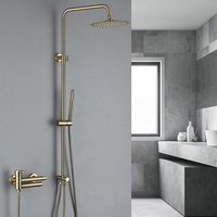 Ensemble de douche thermostatique moderne avec pommeau cascade mural en laiton pour salle de bain