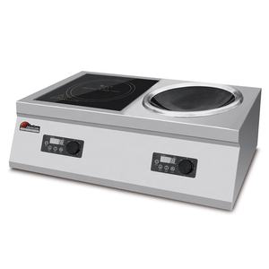Estufa de inducción cóncava de 3500w, placa de encimera de cerámica, cocina <span class=keywords><strong>Wok</strong></span> de inducción comercial eléctrica doble, 2 quemadores - Product Image 1
