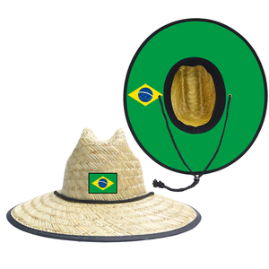 หมวกฟางชายหาดสีธงชาติอาร์เจนตินาและบราซิลสำหรับผู้ชายและผู้หญิงจาก JAKIJAYI ขายส่ง - Product Image 4