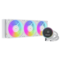 COOLLEO ICE Fairy 360 Blanc Affichage Numérique ARGB Refroidisseur d'Eau CPU Radiateur Liquide Refroidisseur pour PC Gaming LGA115x/1200/1700/1851AMD