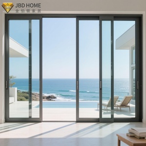 Porte <span class=keywords><strong>coulissante</strong></span> en aluminium certifiée NFRC résistante aux ouragans, <span class=keywords><strong>avec</strong></span> double vitrage de sécurité trempé pour projets de villas résidentielles - Product Image 1