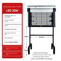 Lampe solaire à LED pour l'extérieur Choc électrique automatique Piège à moustiques étanche à haute pression Bug Zapper pour cour et jardin