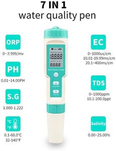 Ph/tds/ec/orp/salinity/<span class=keywords><strong>s</strong></span>. G/Temperatur messer Wasser qualitäts monitor Tester Aquarien Wassers ensor Neu 7 in 1 Tester - Product Image 2