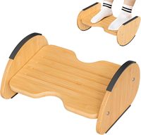 Repose-pieds en bambou pour le travail sous le bureau, 2-en-1, réversible, à bascule, réglable, ergonomique, personnalisable en couleur et logo