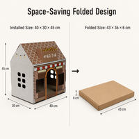 Maison pour chat en carton ondulé imprimé, design de luxe durable, pour chats d'intérieur, vente en gros