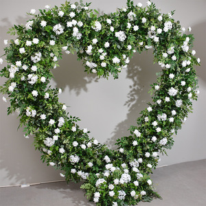 Nuova Composizione Floreale Artificiale a Forma di Cuore in Seta Morbida, Arco di <span class=keywords><strong>Rose</strong></span> da 2,4 Metri, Verde Romantico e Sognante, Elegante per Matrimoni - Product Image 3