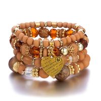 Bracelets en perles de verre multicouches de luxe NYY pour femmes, ensembles de bracelets à pendentif cœur de haute qualité, tendance