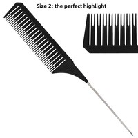 Peigne à cheveux professionnel en acier à dents fines, résistant aux hautes températures, antistatique, avec manche en bambou, pour teinture et mèches.