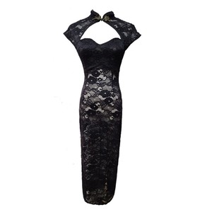 Nuevo Vestido Largo de Estilo Chino Elegante y Transparente con Abertura Alta para Mujer, Ideal para Club Nocturno, que Realza la Figura - Product Image 5