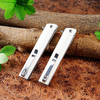 Couteau de poche pliant haut de gamme en acier Damas laiton avec manche en os de vache, personnalisable OEM, pour la chasse, le camping et la pêche en extérieur BS306-1