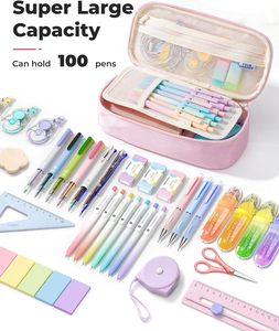 Estuche Grande de Tela para Lápices Four Candies con Cierre de Cremallera, 5 Compartimentos, Bolsa Organizadora de Bolígrafos para la Escuela y la Oficina - Product Image 2