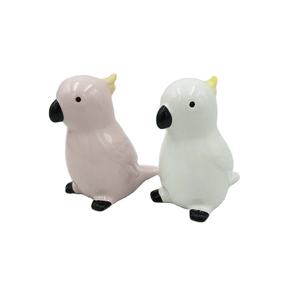 Cacatúa de cerámica Rosa Vintage, loro, figurita pintada a mano - Product Image 1