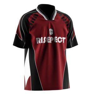 Maillot de football à séchage rapide avec col polo en V, confectionné en tissu respirant, idéal pour les matchs en stade et l'entraînement décontracté - Product Image 5