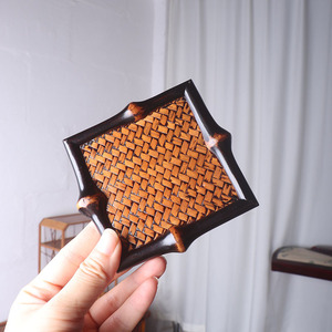 Bamboo Tea Tray Square Insulation Mat Traditional Chinese Style Tea Set Accessory - Product Image 3