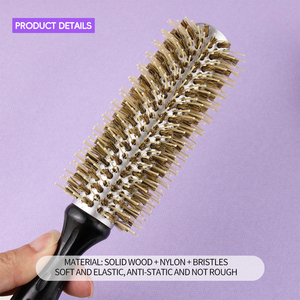 Peigne à cheveux bouclés en poils de porc de haute qualité 1008, manche en bois antistatique, peigne à cheveux bouclés pour <span class=keywords><strong>la</strong></span> coiffure, usage domestique - Product Image 3