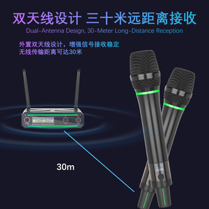 Sistema de Micrófono Inalámbrico UHF GAW-DX24B, Micrófonos Dobles de Mano para <span class=keywords><strong>Karaoke</strong></span> en Casa, Juego <span class=keywords><strong>Completo</strong></span> Listo para Usar, para Cantar en KTV - Product Image 3
