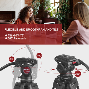 Trípode de aleación de aluminio para videocámara de alta resistencia con cabezal de arrastre fluido diseñado para cámara <span class=keywords><strong>DSLR</strong></span>/SLR - Product Image 3