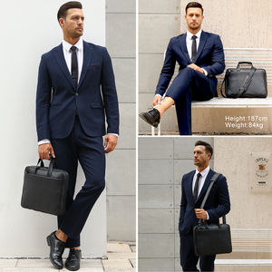 Nueva Llegada De Cuero Negro Oficina Maletín Bolsas de negocios para hombres 14 ''Laptop Portafolio Bolsa Maletín de cuero de grano completo - Product Image 6