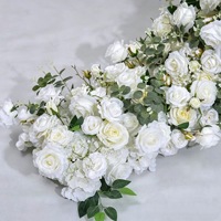Chemin de table de mariage en fleurs artificielles, roses en soie, fausses fleurs, centre de table de mariage, arrangement floral pour allée de mariage