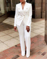 Ensemble tailleur pantalon chic et de qualité pour femme, tailles S-4XL, personnalisable, grande taille, multicolore, avec blazer boutonné