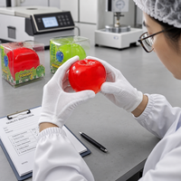 Jouet à presser en résine époxy TPR en forme d'étoile de maltose fluorescente de 6 cm, emballage en boîte