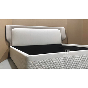 Fashion Designed European Style <b>White</b> Leather <b>Bed</b> <b>Frame</b> Bedroom Furniture King Size Wooden Rectangle <b>Bed</b> Wooden <b>Bed</b> - Product Image 2