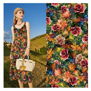 เสื้อสำหรับผู้หญิงผ้าเรยอนผ้าแจ็คการ์ดพิมพ์ลายออกแบบได้ตามต้องการ - Product Image 1