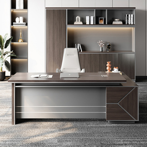 Escritorio en Forma de L de Lujo con Almacenamiento, Muebles de Oficina, Diseño Moderno, <span class=keywords><strong>Mesa</strong></span> de Madera para CEO, Fabricada en MFC Ecológico, Escritorio Ejecutivo - Product Image 2