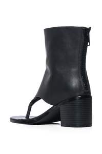 2024 Sandalias de tacón alto para <span class=keywords><strong>mujer</strong></span>, Sandalias de tacón alto con punta abierta, sandalias de Tanga de tacón grueso en Botines negros - Product Image 6