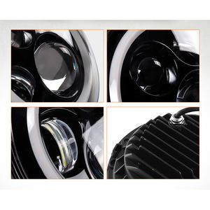 Phare LED 7 pouces DRL H4 avec anneau Halo Angel Eye 45W 10000LM 6000K, montage universel pour voitures, motos et Wranglers JK JL 12V - Product Image 3