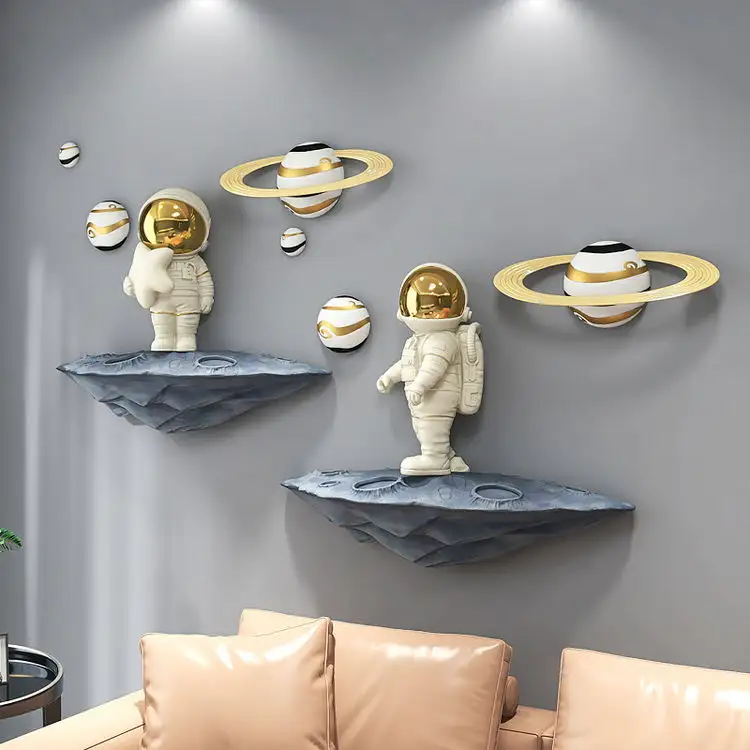 High End Spaceman Escultura Escultura decoração de Parede de Moda Casa Resina De Astronauta Astronauta Sala Tv Pano de Fundo Decoração Da Parede