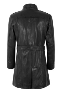 Chaqueta Acolchada con Capucha para Mujer, 100% Cuero Nappa Negro Genuino, Diseño Acolchado Cálido, Herrajes YKK, Marca Privada OEM, Invierno - Product Image 3