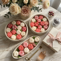 Bougie parfumée de luxe à combustion longue durée en forme de fleur, faite à la main, en cire de soja, dans un grand bol, pour la décoration de la maison, cadeau