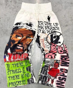 Custom Hip Hop 2 Piece Outfit Graffiti Graphic Oversized <strong>T</strong> <strong>Shirt</strong> + Pants Set Men Streetwear <strong>Tupac</strong> Print Cotton Tracksuit - Product Image 6
