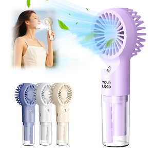0728 Misting Fan Rechargeable <b>Battery</b> <b>Operated</b> Handheld Mini Spray Water Mist 4 Speed Small Cooling Hand Fans for Travel - Product Image 1