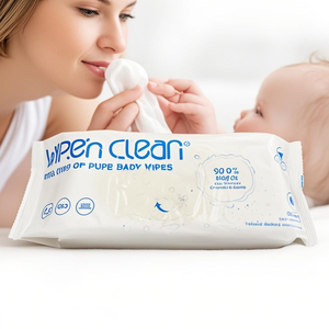 Lingettes humides OEM, matériaux d'usine, vente en gros, lingettes pour bébé, 60 pièces par paquet, lingettes nettoyantes - Product Image 2