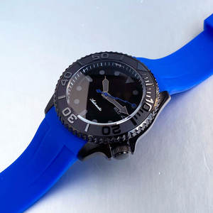 นาฬิกา Tandorio รุ่นใหม่ 41 มม. แบบ Mod <span class=keywords><strong>SKX</strong></span> สำหรับผู้ชาย ตัวเรือนเคลือบ PVD สีดำ กลไก NH36A แฟชั่น กันน้ำลึก 20ATM นาฬิกาจักรกล สายยางสีน้ำเงิน - Product Image 3