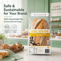 Sac à pain micro-perforé personnalisé en OPP avec fermeture à ressort, transparent et respirant, pour boulangerie, avec fermeture à ressort métallique