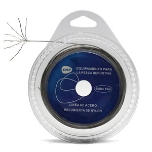 <span class=keywords><strong>Filo</strong></span> <span class=keywords><strong>da</strong></span> <span class=keywords><strong>Pesca</strong></span> 10LBS-200LBS 10M 7 Trefoli in Acciaio Inox con Rivestimento in Nylon ad Alta Resistenza con Crimpature e Guaine - Product Image 1