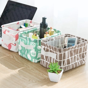Caja de almacenamiento plegable de lino para juguetes, cesta de almacenamiento de artículos diversos, resistente al agua, organizador de oficina para cosméticos y ropa interior - Product Image 5