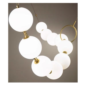 LIANGTE custom decorazione per la casa luce led ciondolo <span class=keywords><strong>collana</strong></span> in acrilico luce lampada <span class=keywords><strong>a</strong></span> sfera cucina hotel minimalista lampadario in <span class=keywords><strong>oro</strong></span> - Product Image 1